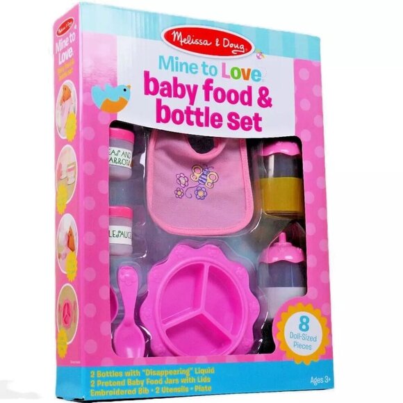 Melissa & Doug Mine to Love Baby Food & Bottle Set with 8 Doll‎ - Sized Pieces - Picture 2 of 7